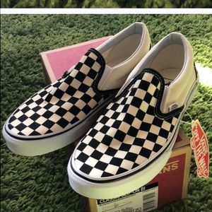 checkered slip on vans